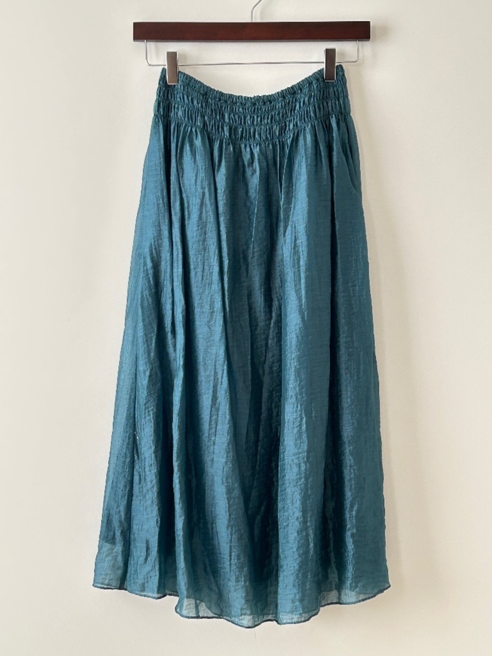 Vince Smocked Waist Midi Skirt